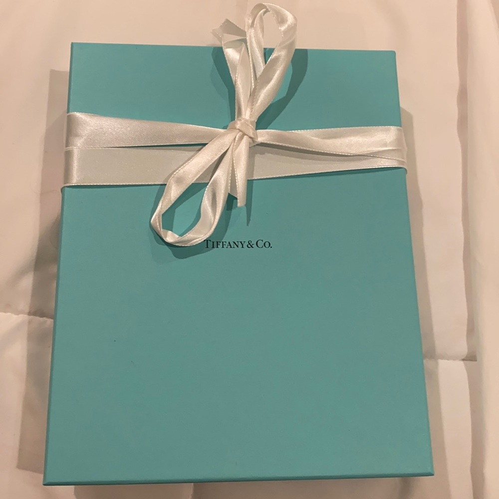 Tiffany & co large box w/ black suede necklace